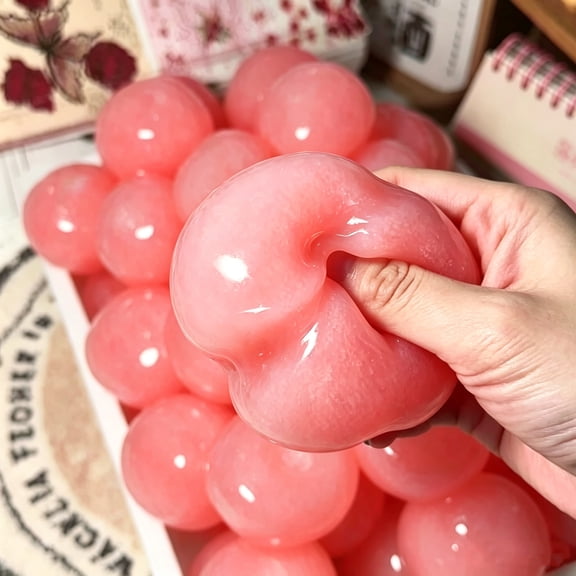 Crystal Slushy Peach Squishy , Jelly Crispy Texture Moldable Peach Squeeze Toy, Realistic Fruit Stress Ball Anxiety Relief for Adults Kids Focus & Relaxation 2026