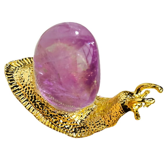 Cute Snail Crystal Figurine Decor 2pcs Desktop Animal Statue