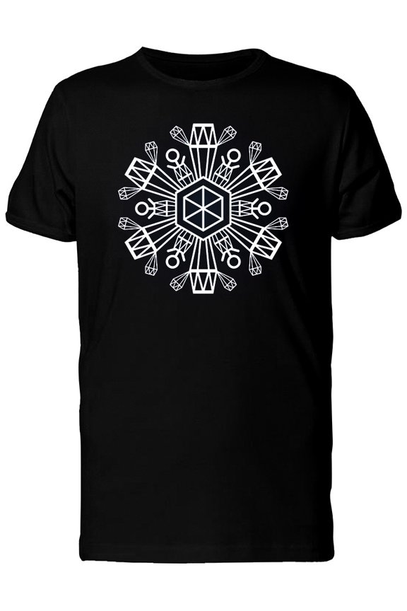 Crystal Snowflake Design T-Shirt Men -Image by Shutterstock, Male Medium