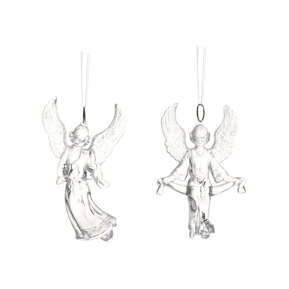 Crystal Snowflake Hanging Ornament Christmas Tree Clear Crystal Indoor Outdoor Ornaments Party Decorations (Transparent Female Angels)