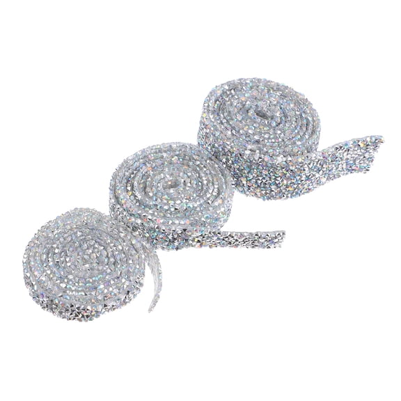 Crystal Sparkling Tape Plated Silver Rhinestone Wrap for Vehicle and DIY Decor