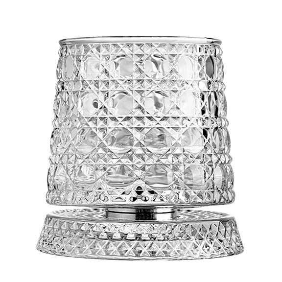 Rotatable Old Fashioned Glass Cup, Crystal Whiskey Glass For Scotch, Bourbon, Liquor and Cocktail Drinks