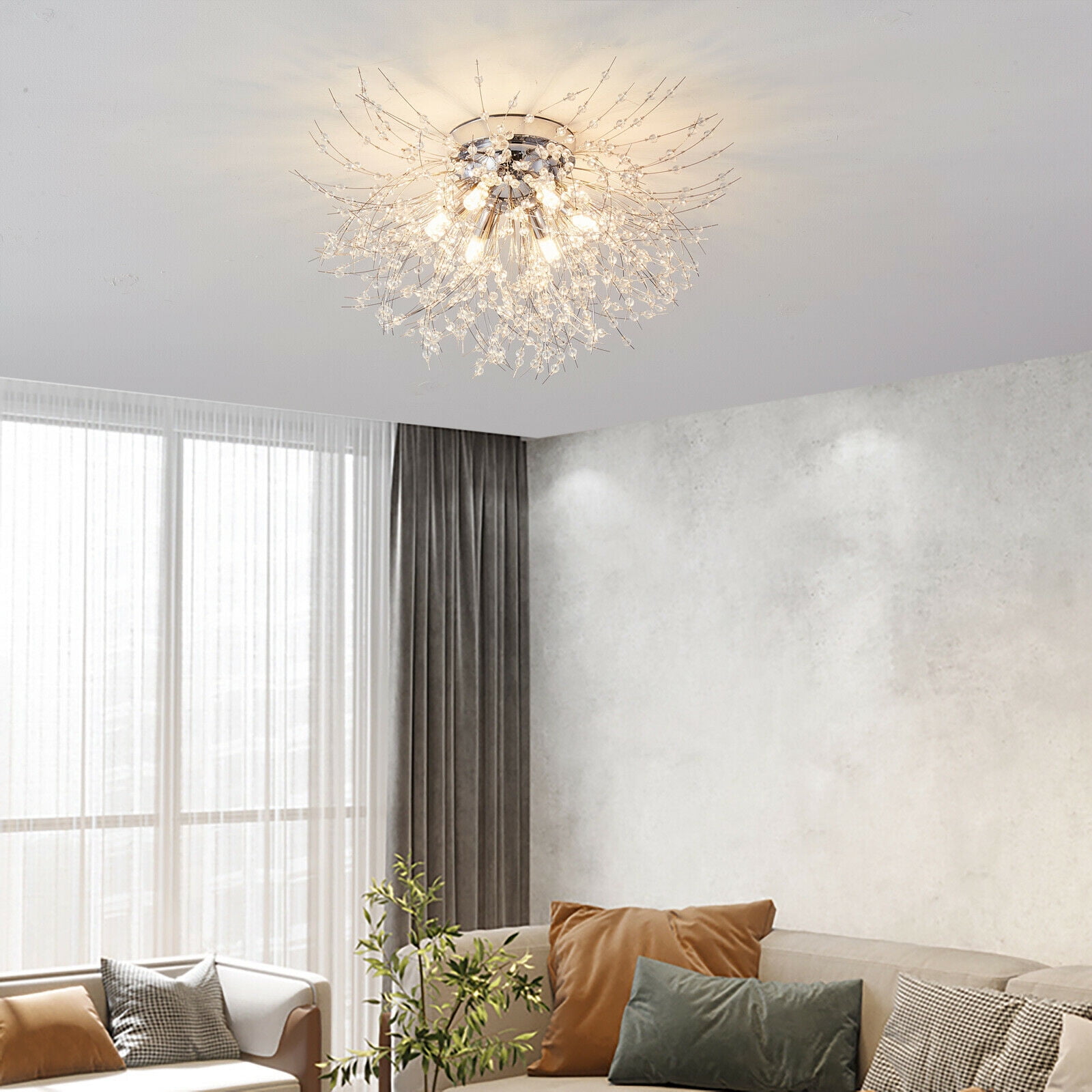 Crystal Sputnik Dandelion Firework Ceiling Light Fixture Pendant Lamp Chandelier