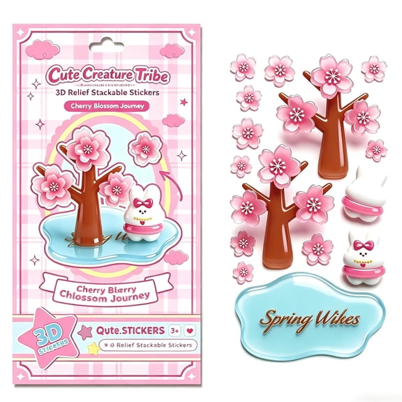Crystal Stacked 3D Building Stickers – DIY Cute Mini Scenes for Stress Relief Pass The Time, 3D Puffy Cartoon Resin Decorative Stickers Kit Desktop Ornaments