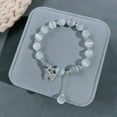 thumbnail image 1 of Crystal Star Gray Moonstone Bracelet Natural Stone Stretch Beaded Bracelet Elegant Healing Jewelry for Women Daily Casual Wear Gift, 1 of 7