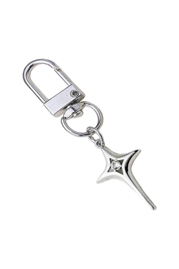 Crystal Star Moon Keychain Metal Pendant Key Chain Holiday Car Keyring for Women Bag Ornament Backpack Decoration