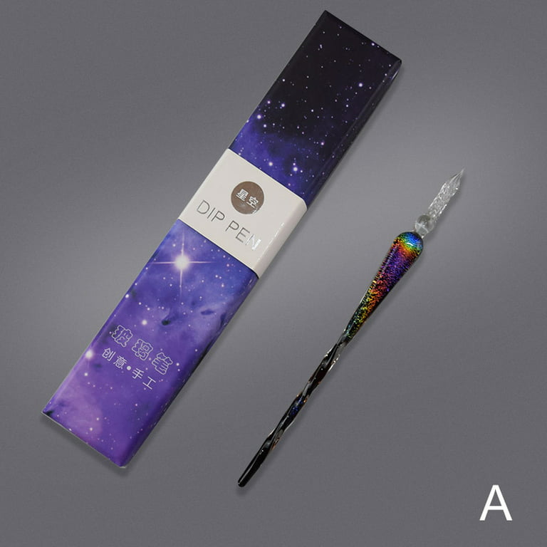 Crystal Starry Sky Glass Pen Vintage Signature Drawing Calligraphy Pen  Glass Dip Pen