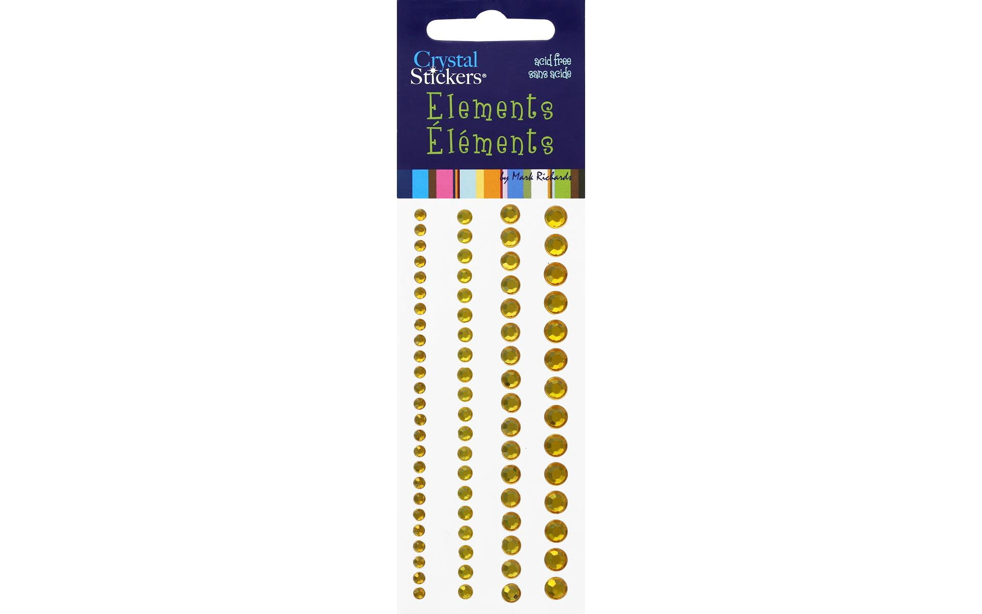 Circle Sticker Element Crystal Stickers Elements 3mm To 6mm Assorted 76/Pkg-Round - Yellow, Pk ...