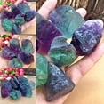 thumbnail image 1 of Crystal & Stone, Amethyst & Crystal, Raw Fluorite Stone 1lb "A" Grade Rainbow Fluorite Rough Crystal - Green Fluorite Rock Used For Driving, Tumbling, Cutting, Gemstone, Polishing, Reiki Crystal Heali, 1 of 5