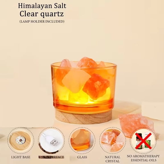 Crystal Stone Aromatherapy Flameless Table Lamp - Elegant Night Light for Home Decoration and Essential Oil Diffuser