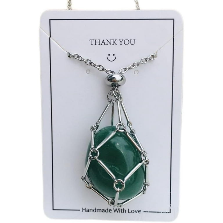 Silver Color Crystal Holder Cage Necklace Interchangeable Stone Holder  Necklace Daily Wear – the best products in the Joom Geek online store