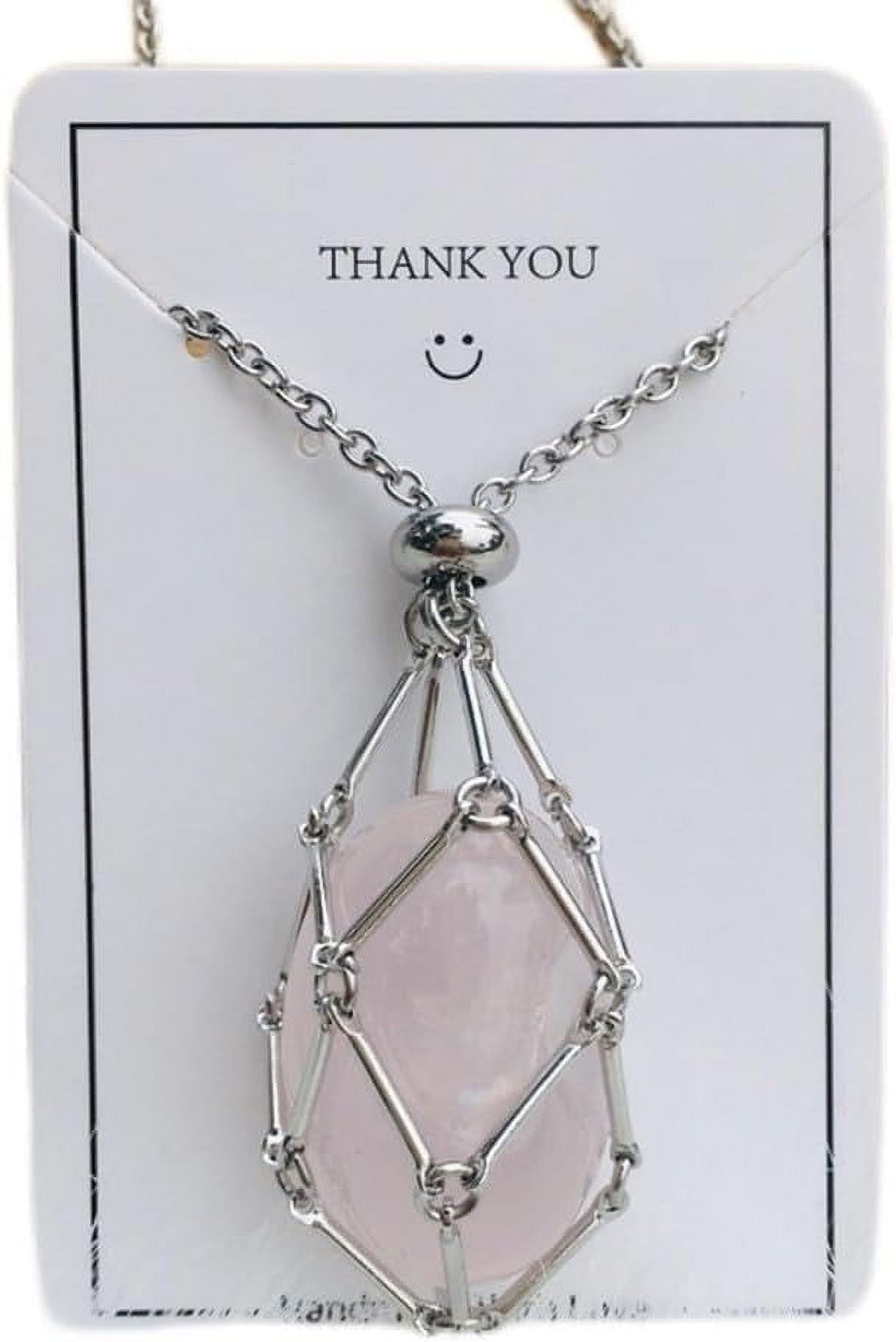 Interchangeable Crystal Holder Cage Necklace Silver Color Stone Holder  Necklace Daily Wear – the best products in the Joom Geek online store