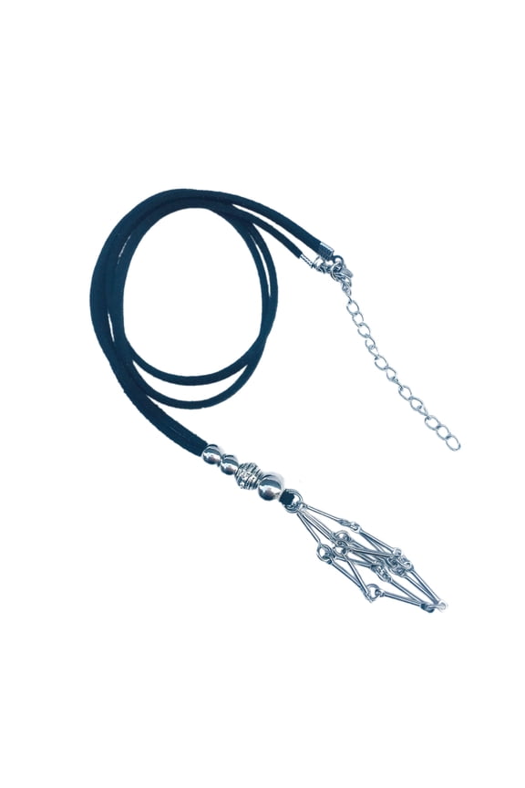 Crystal Stone Holder Necklace Adjustable Rope Mesh Pendant Necklaces Empty Crystal Cage Necklace Jewelry for Women Men
