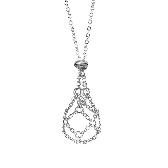 Crystal Stone Holder Necklace Pendant Holders Cord Adjustable Stainless Steel H3N0