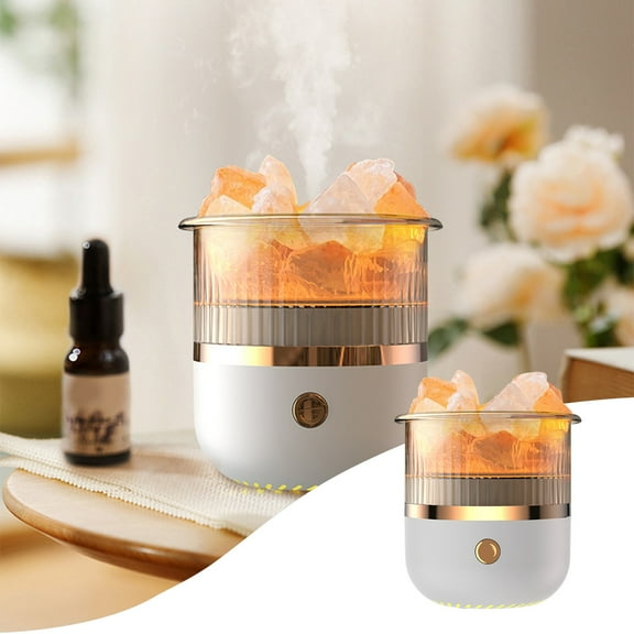 Crystal Stone USB Essential Oil Diffuser Humidifier, Dual Mist Modes Color Changing Light Auto Water Cutoff Quiet Operation, Portable Aroma Machine for Bedroom Office Spa Car Dry Air Relief