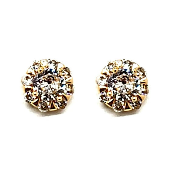 Crystal Stud Earring Color - Silver