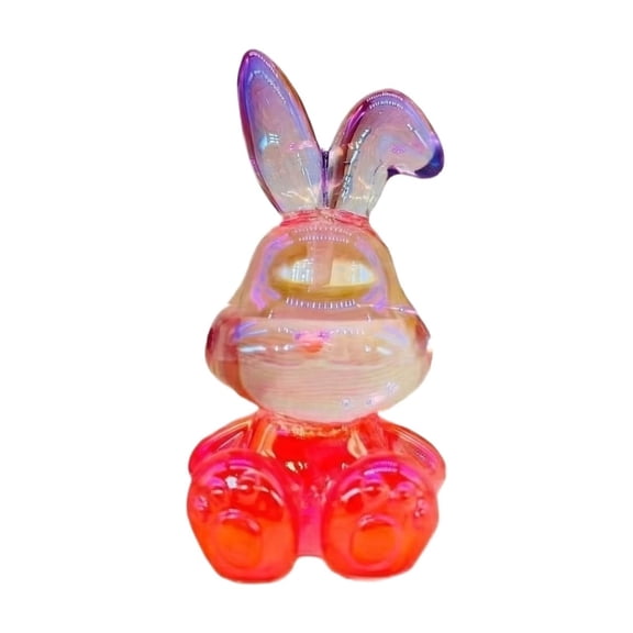 Crystal Style Rabbit Figurine Decorative Desk Ornament Small Bunny Statue Resin Display Sculpture for Shelf Table Home