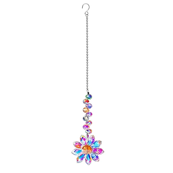 Crystal Sun Catcher Floral Prism Hanging Ornament Birthday Gift Housewarming Gift Boho Crystal Decor for Windows Car Patio