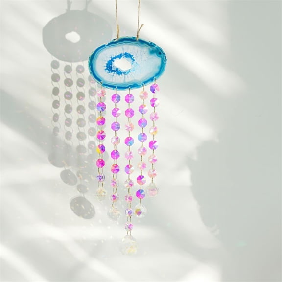 Crystal Sun Catcher Wind Chime Pendant Hanging Window Garden Decor Outdoor Light Catcher Air Ornament Home Yard Decoration
