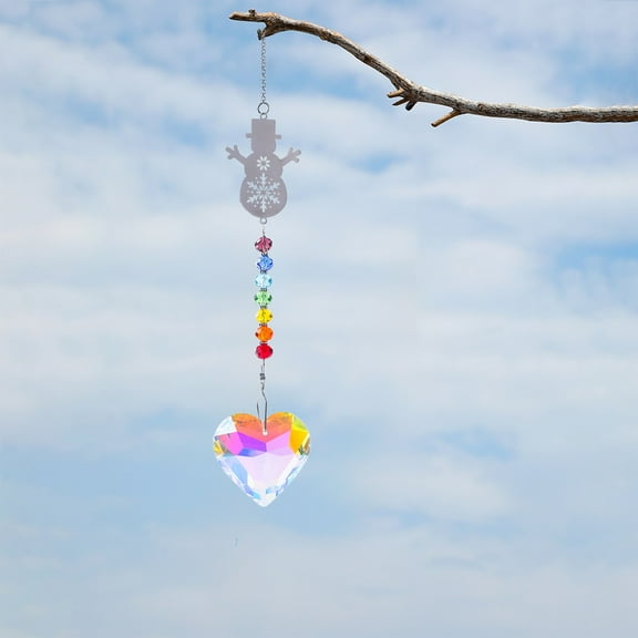 Crystal Suncatcher Home Garden Pendant, Large Hanging Window Ornament for Indoor Outdoor Garden and Balcony, Colorful Light Reflecting Feng Shui Decoration Gift