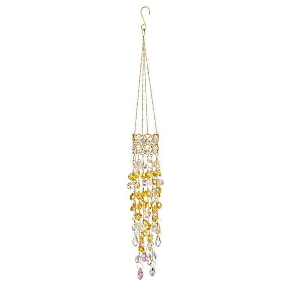 Crystal Suncatcher Prism Hanging | Boho Gold Accent Decor | Window Decorations for Home
