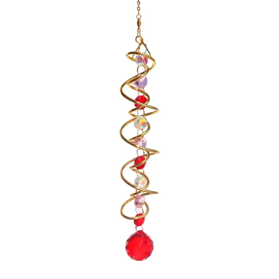 Crystal Suncatcher Prism Hanging Outdoor Decor Faceted Glass Bead Wind Spinner for Garden Patio Porch Yard Backyard Tree Window