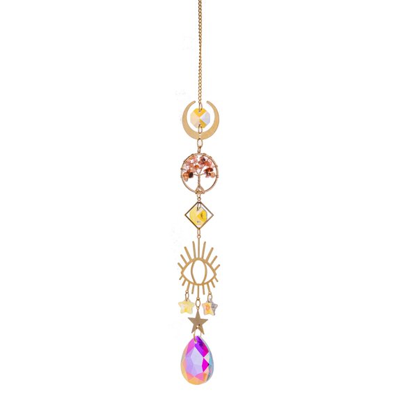 Crystal Suncatcher Wire Wrapped Tree Spiritual Gift Boho Home Decor Celestial Decor Window Hanging Crystal Ornament