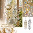thumbnail image 1 of Crystal Suncatcher with Sun and Moon Design and Prism Pendants, 1 Piece, Gold Metal Frame, for Window Or Wall Hanging, Home Decoration, 1 of 6