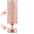 thumbnail image 1 of Crystal Table Lamp - 3-Way Dimmable Touch Control, Rose Gold Bedside Lamp with USB C and A Ports, Nightstand Light for Living Room, Bedroom, Home Office (Bulb Included), 1 of 4