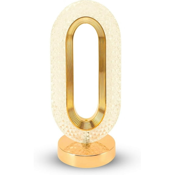Crystal Table Lamp,Cordless Gold Rechargeable 3 Color Small Lamp Changing Night Light with USBCharging Port for Bedroom, Desk,Livingroom