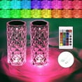 thumbnail image 1 of Crystal Table Lamp RGB Color Changing Night Lights (2 Pack) Crystal Rose Diamond Touch Lamp for Bedroom Living Room Decor (Remote & Touch Control), 1 of 10