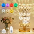 thumbnail image 1 of Crystal Table Lamp with Rechargeable RGB Bulb, 15 Color Modes, Remote Control Ambient Light for Bedroom, Living Room, Bar and Nightstand, 1 of 15