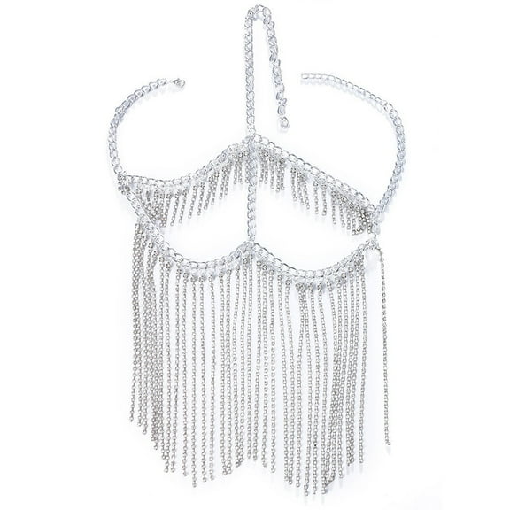 Crystal Tassel Face Jewelry Women Masquerade Mask Holloween Mask Rhinestone Face Mask Headband Bridal Veils Party