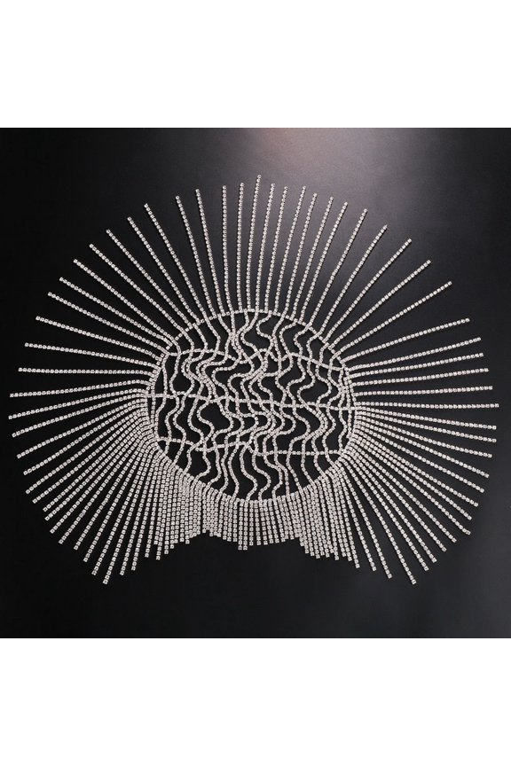 Crystal Tassel Hair Chain Head for Women Backside Forehead Flapper Cap Headband Hat Bridal head Jewelry