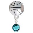 thumbnail image 1 of Crystal Teal Channel Drop - Basketball Charm Bead, 1 of 1