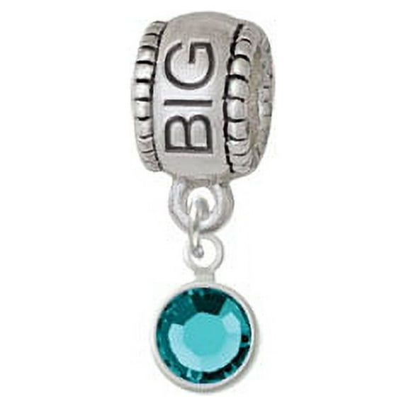 Crystal Teal Channel Drop - Big Sister Charm Bead