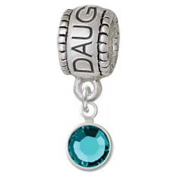 Crystal Teal Channel Drop - Daughter Charm Bead