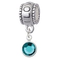 thumbnail image 1 of Crystal Teal Channel Drop - I Love You Charm Bead, 1 of 1