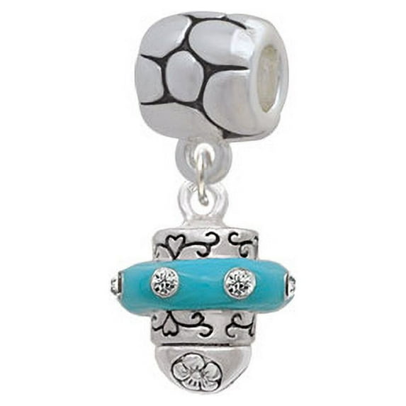 Crystal Teal Spinner - Pebble Charm Bead