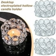 thumbnail image 1 of Crystal Tealight Holders Verdsylv Vintage Style Crystal Tealight Candle Holder, Silver Accent Transparent Glass Table Candle Stand for Dining Table, Centerpiece, Wedding Event Decor, Silver, 1 of 7
