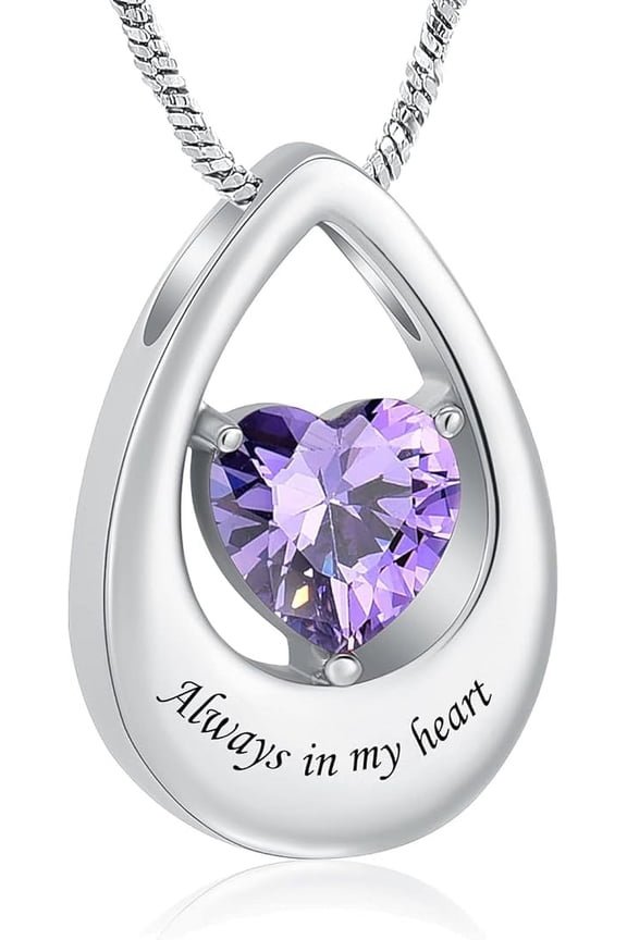 Crystal Teardrop Urn Necklace Crystal Heart Memorial Keepsake Pendant Heart Urn Locket Pendant Keepsake Memorial Cremation Jewelry
