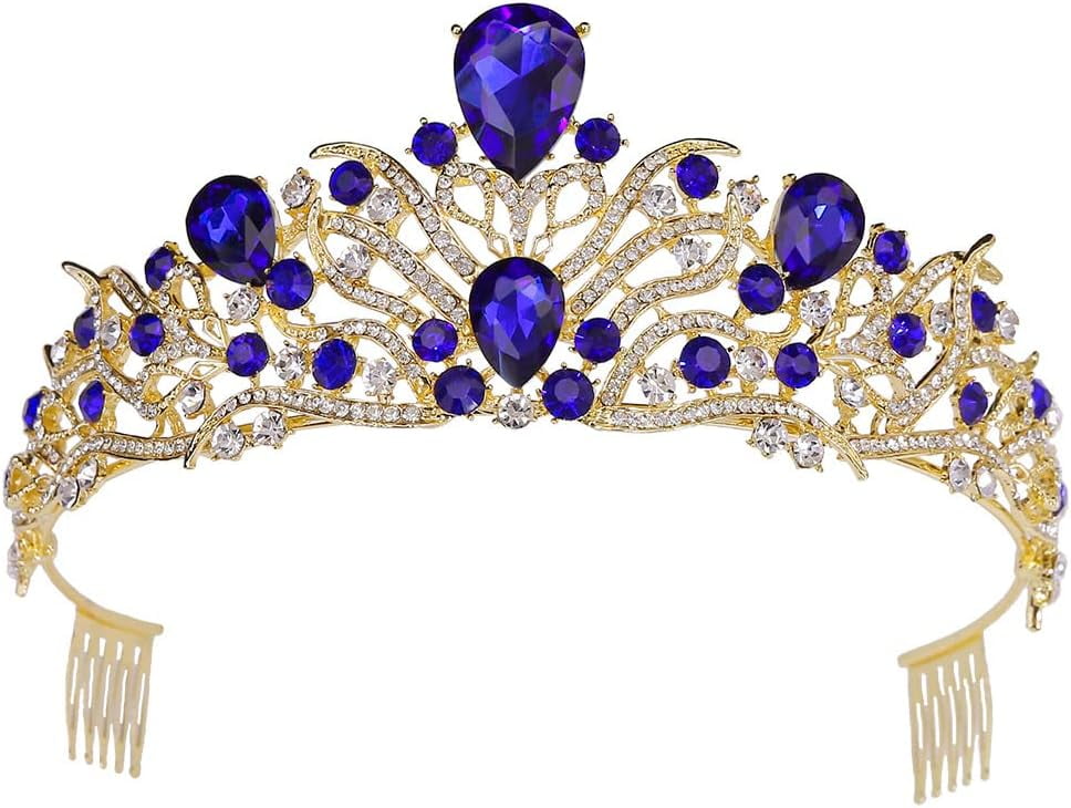 Crystal Tiara Crowns for Women Girls, Royal Queen Crown  display picture 1