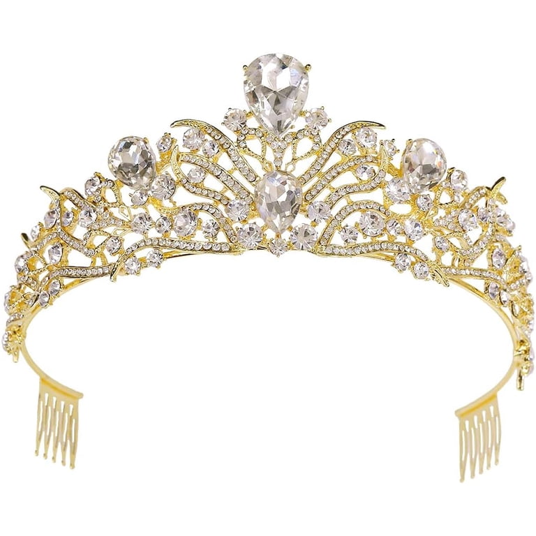 Queen Wedding Tiara for Women Crystal Crown Bridal Prom Quinceanera Accessories RUseeN Crystal Wedding Tiara for Women, Royal Queen Crown  main image 4