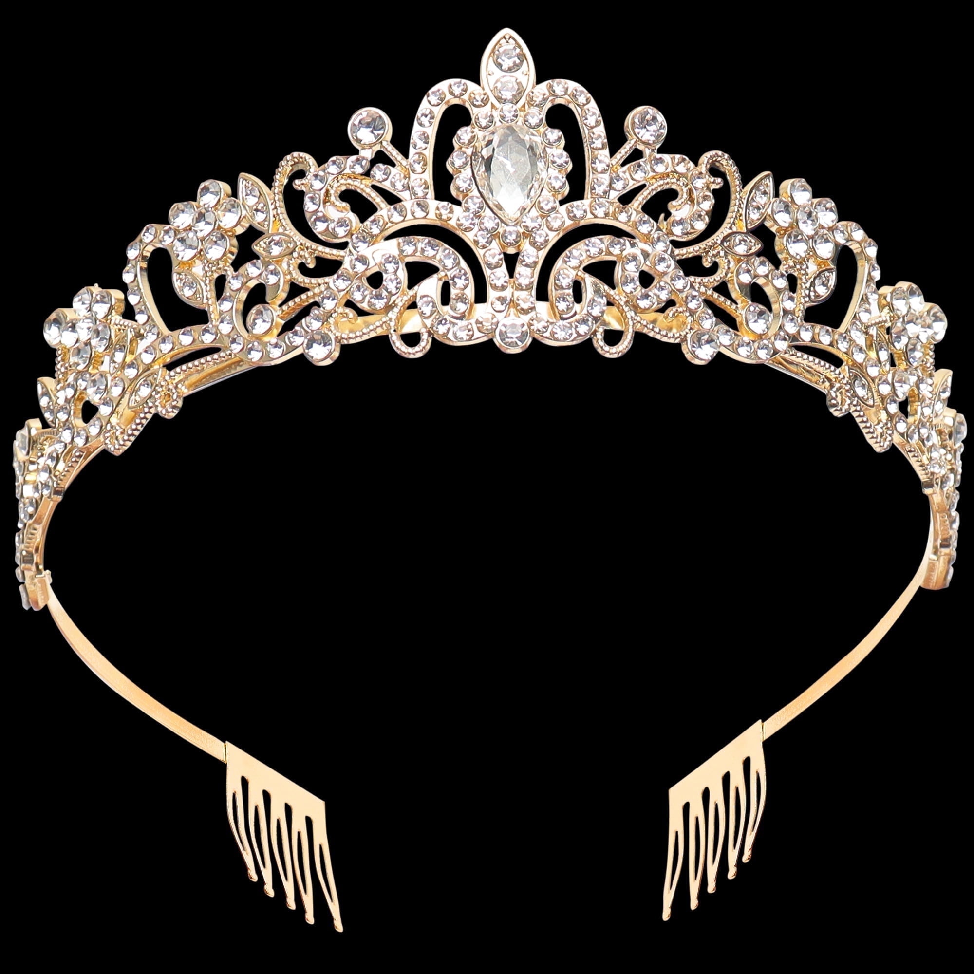 Gold crown tiara wedding accessories headpiece birthday present CAKURE Gold Butterfly Crown Tiara Headband - Goddess  main image 4