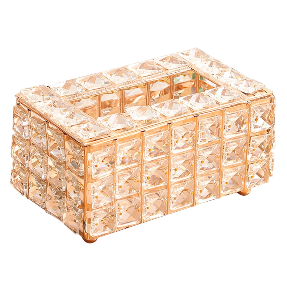 Crystal Tissue Box Cover Rectangular Decorative Toilet Paper Box Napkin Holder Facial Tissue