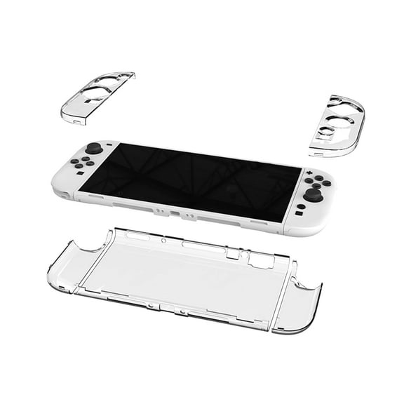 Crystal Transparent Case Compatible with Switch 2, Hard Protective Clear Shell of 2025 NS2 Back Cover with Quick-Release Split Joy Controller Skin