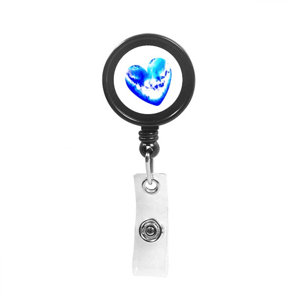 Crystal Transparent Heart Starry Sky Retractable Keychain Badge Holder ID Badge