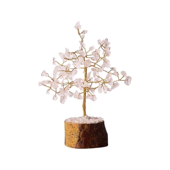 Crystal Tree, 100 Beads Tree, For Aesthetic Home Decoration - Clear Quartz | Handmade Gemstone Showpiece For Home Dcor, Living Room & Feng Shui | Spiritual Gifting & Decorative Items