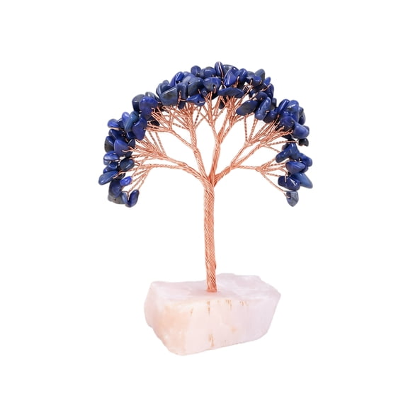 Crystal Tree Decor on Natural Stone Base Wire Wrapped Gem Tree Sculpture Tabletop Ornament for Office Home Desk Shelf Display