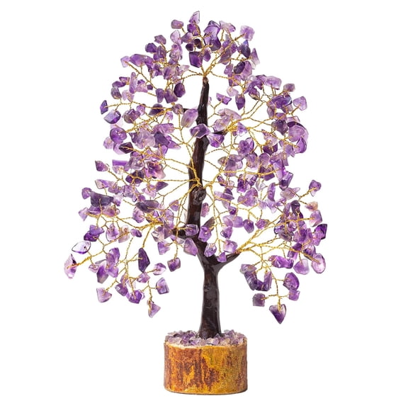 Crystal Tree, Feng Shui Item, Showpiece For Home Dcor - Amethyst Golden | Showpiece For TV Unit - Housewarming Gifts For New Home | Gifts For Wedding - Office Desk Decorative Items